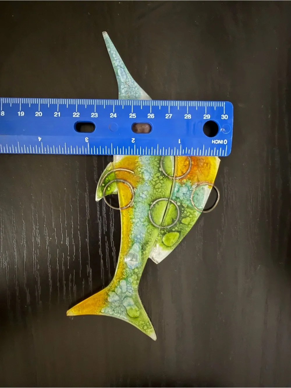 Set of 3 Vintage Mid Century Fused Art Glass Fish Wall Plaques, Higgins Style